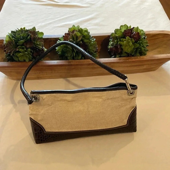 Brighton canvas and leather purse handbag shoulder bag excellent used condition - Picture 1 of 7